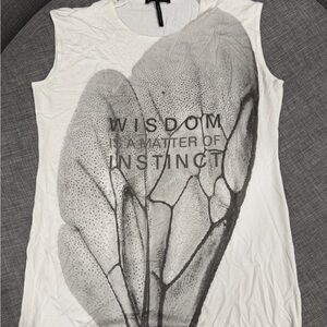 Graphic Print Sleeveless Top - White